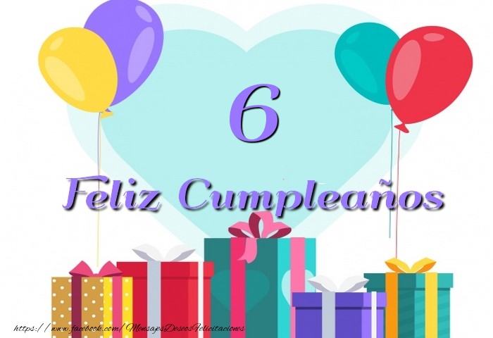 Tarta Feliz cumple 6 años - mensajesdeseosfelicitaciones.com