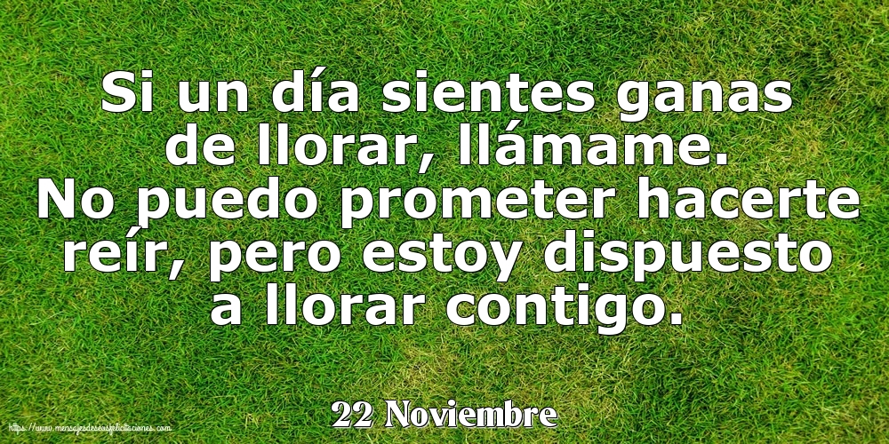 22 Noviembre - Si un día sientes ganas de llorar