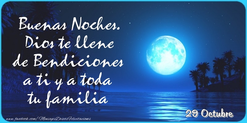 Felicitaciones para 29 Octubre - 29 Octubre - Buenas Noches