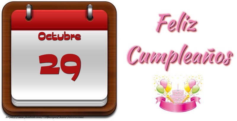 Felicitaciones para 29 Octubre - Octubre 29 Feliz Cumpleaños