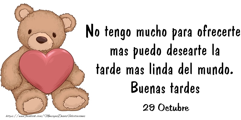 Felicitaciones para 29 Octubre - 29 Octubre - Buenas tardes