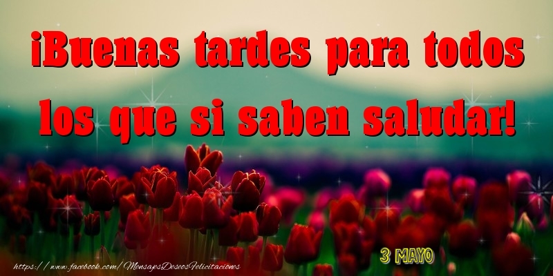Felicitaciones para 3 Mayo - 3 Mayo - Buenas tardes