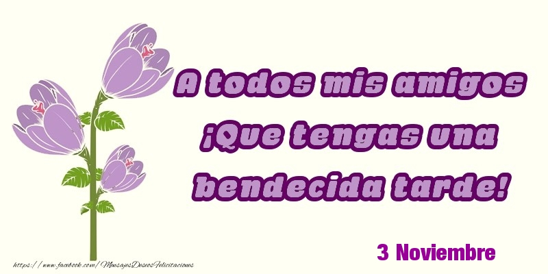 3 Noviembre - A todos mis amigos ¡Que tengas una bendecida tarde!