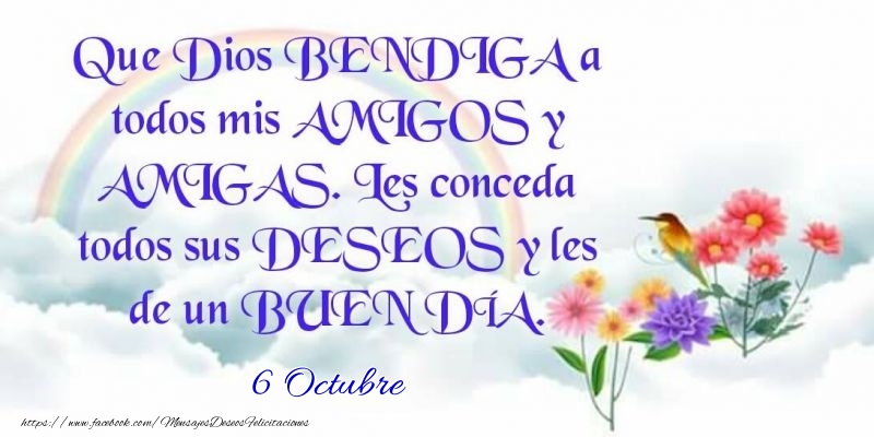 Felicitaciones para 6 Octubre - 6 Octubre - Buenos Días!