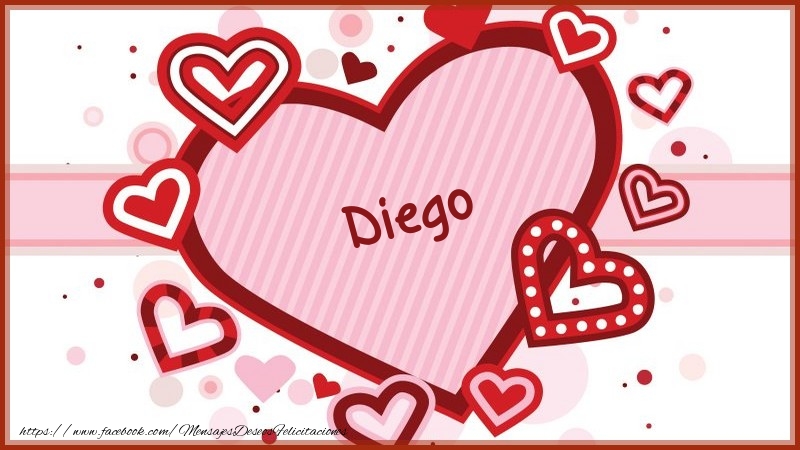 Amor Corazón con nombre Diego