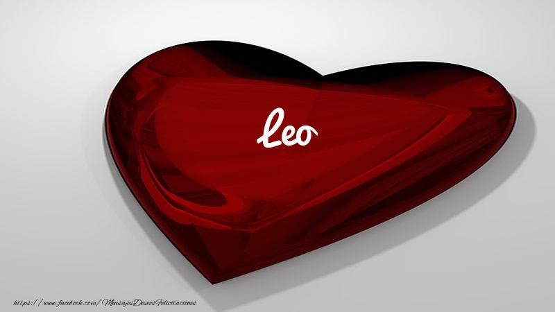 Amor Corazón con nombre Leo