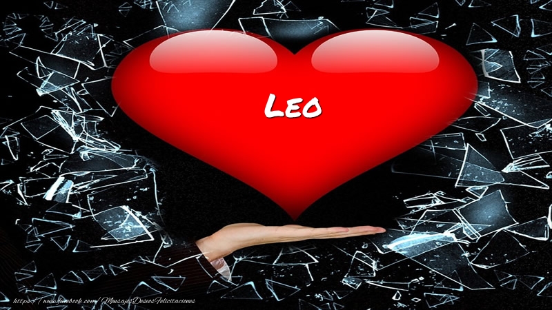 Amor Tarjeta Leo en corazon!