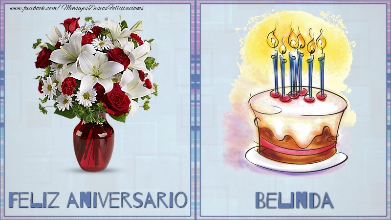 Felicitaciones de aniversario - Feliz aniversario Belinda