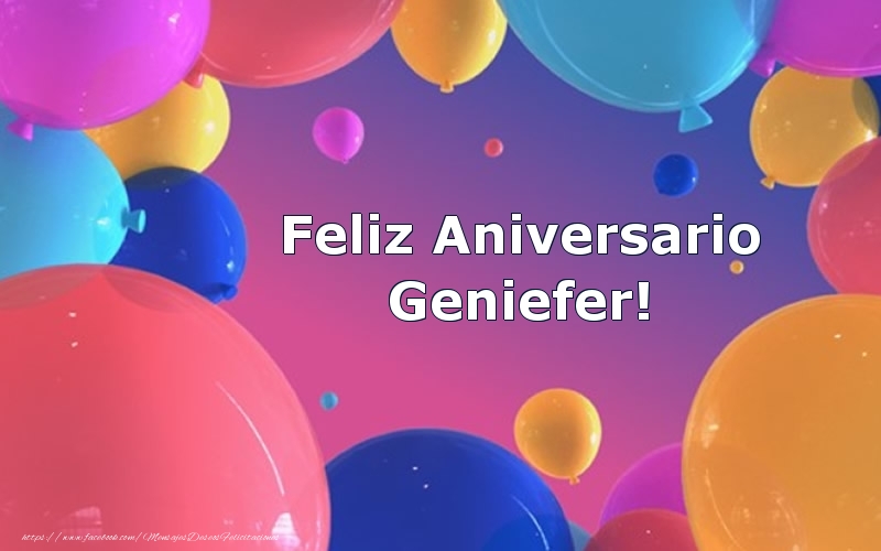 Felicitaciones de aniversario - Globos | Feliz Aniversario Geniefer!