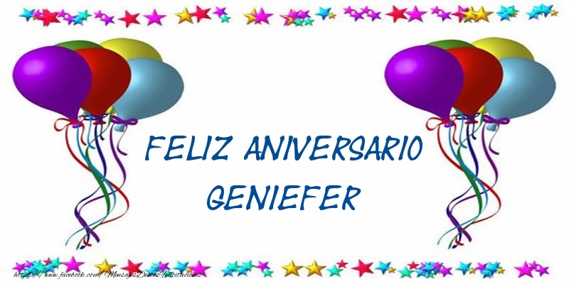 Felicitaciones de aniversario - Globos | Feliz aniversario Geniefer