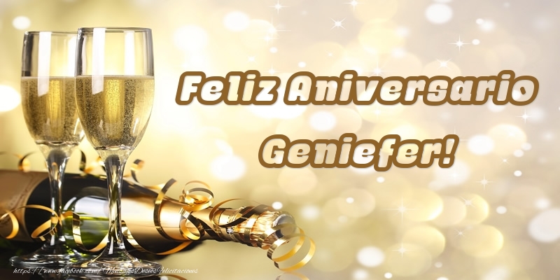 Felicitaciones de aniversario - Champán | Feliz Aniversario Geniefer!