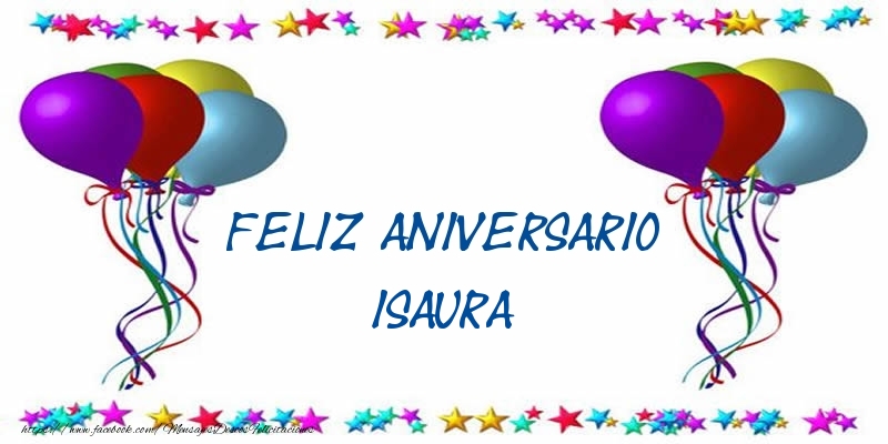 Felicitaciones de aniversario - Globos | Feliz aniversario Isaura