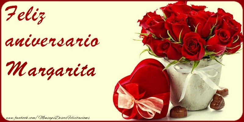 Felicitaciones de aniversario - Rosas | Feliz Aniversario Margarita!