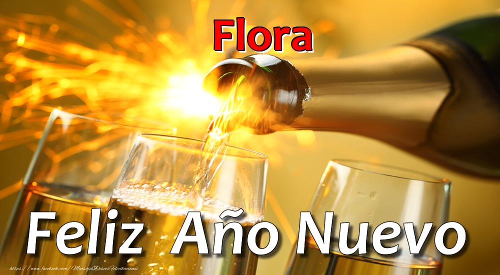 Felicitaciones de Año Nuevo - Champán | Flora Feliz Año Nuevo
