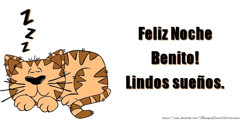 Felicitaciones de buenas noches - Animación | Feliz Noche Benito! Lindos sueños.