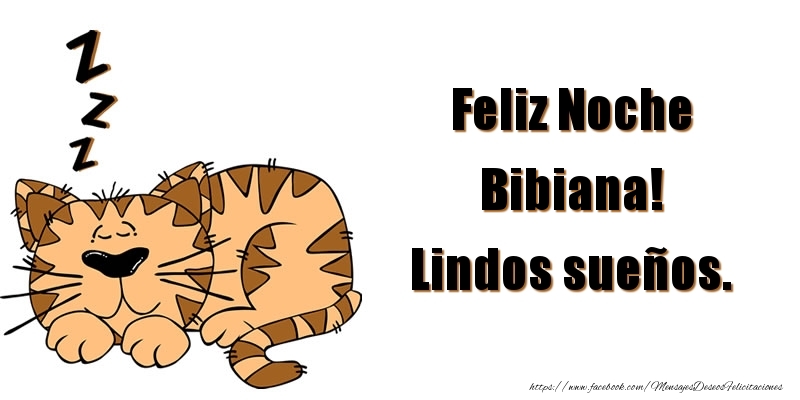 Felicitaciones de buenas noches - Animación | Feliz Noche Bibiana! Lindos sueños.