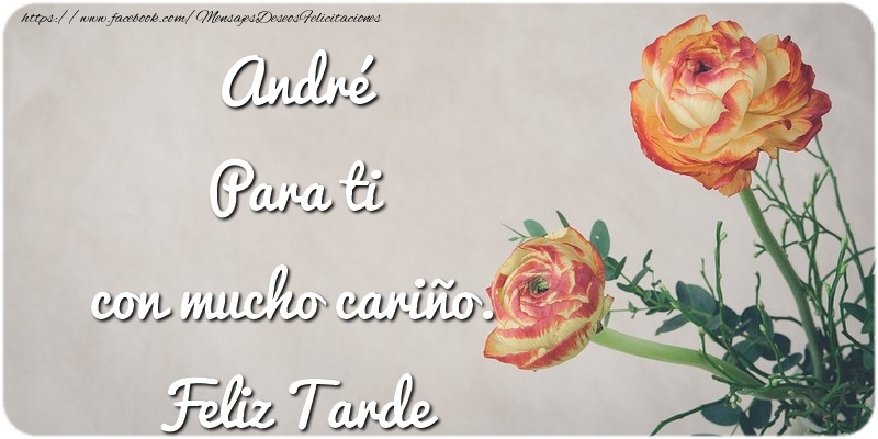 Felicitaciones de buenas tardes - André Para ti con mucho cariño. Feliz Tarde