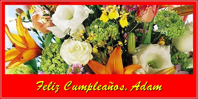 Felicitaciones de cumpleaños - Flores | Feliz cumpleaños, Adam!