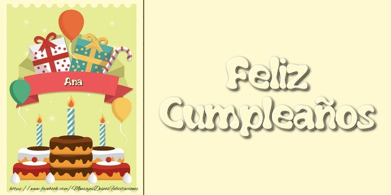 Felicitaciones de cumpleaños - Tartas | Feliz CumpleañosAna