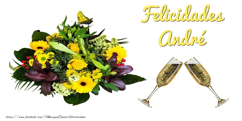  Felicitaciones de cumpleaños - Champán & Flores | Felicidades André