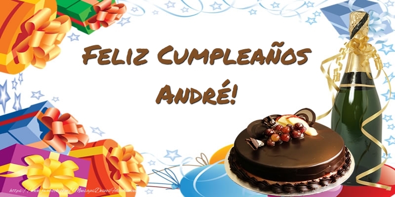 Felicitaciones de cumpleaños - Champán & Tartas | Feliz Cumpleaños André!