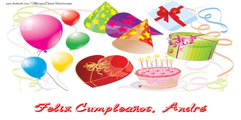 Felicitaciones de cumpleaños - Globos & Regalo & Tartas | Feliz Cumpleaños André!