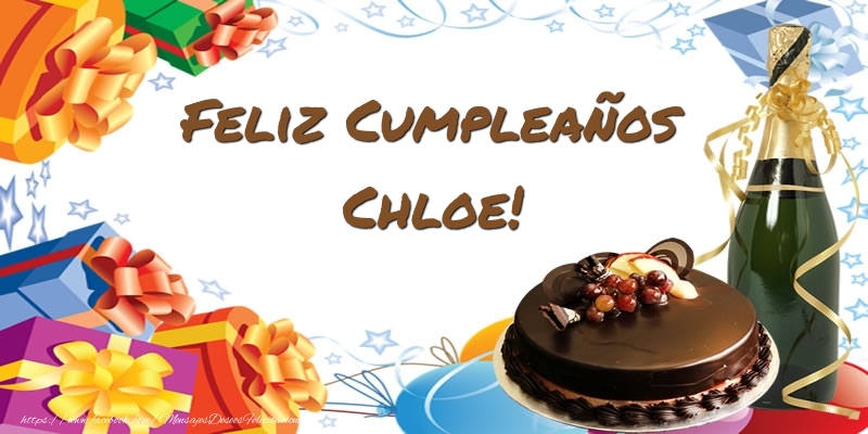 Felicitaciones de cumpleaños - Champán & Tartas | Feliz Cumpleaños Chloe!