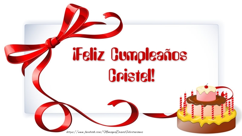  Felicitaciones de cumpleaños - Tartas | ¡Feliz Cumpleaños Cristel!