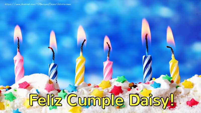 Felicitaciones de cumpleaños - Tartas & Vela | Feliz Cumple Daisy!