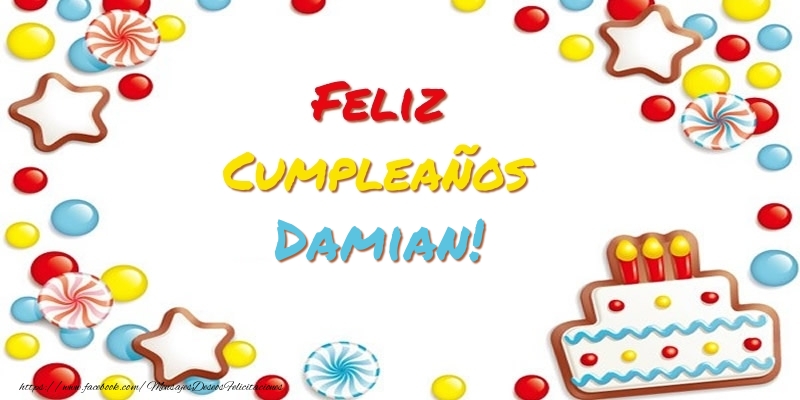 Felicitaciones de cumpleaños - Tartas | Cumpleaños Damian