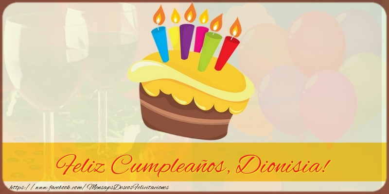 Felicitaciones de cumpleaños - Tartas | Feliz Cumpleaños, Dionisia!