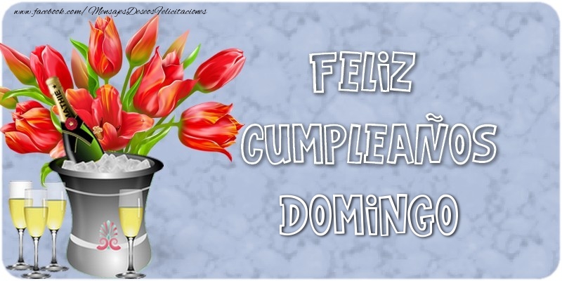 Felicitaciones de cumpleaños - Champán & Flores | Feliz Cumpleaños, Domingo!