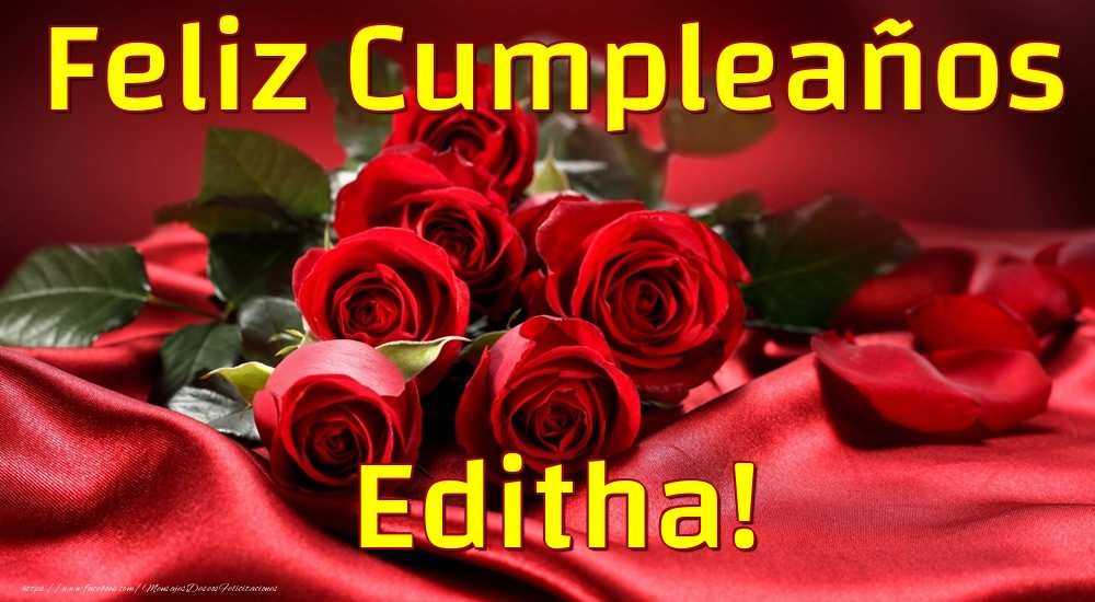 Felicitaciones de cumpleaños - Rosas | Feliz Cumpleaños Editha!