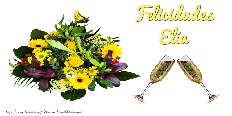 Felicitaciones de cumpleaños - Champán & Flores | Felicidades Elia