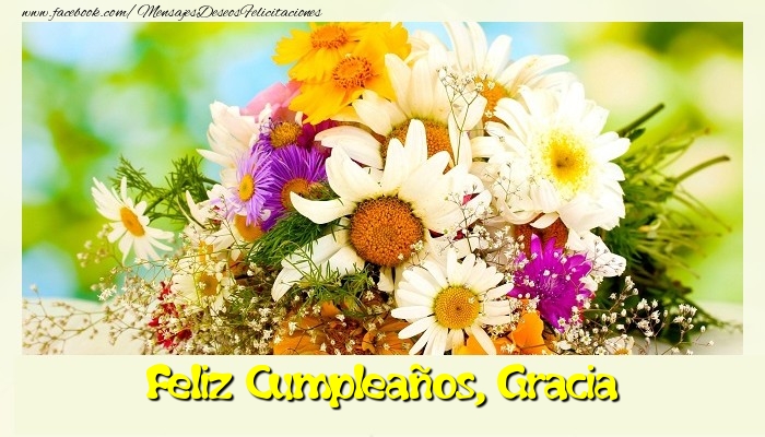 Felicitaciones de cumpleaños - Flores | Feliz Cumpleaños, Gracia