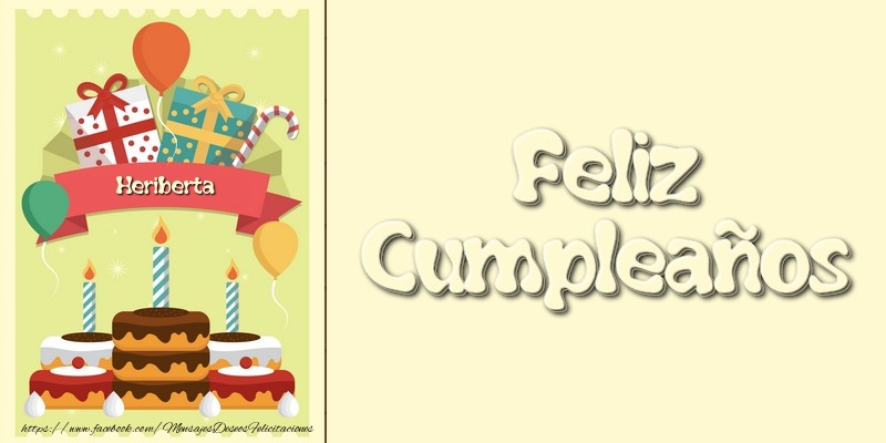  Felicitaciones de cumpleaños - Tartas | Feliz CumpleañosHeriberta