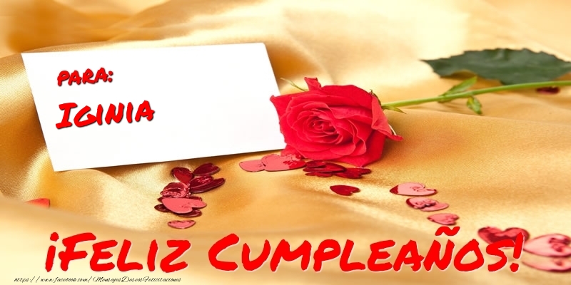 Felicitaciones de cumpleaños - Corazón & Rosas | para: Iginia ¡Feliz Cumpleaños!