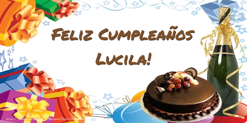 Felicitaciones de cumpleaños - Champán & Tartas | Feliz Cumpleaños Lucila!
