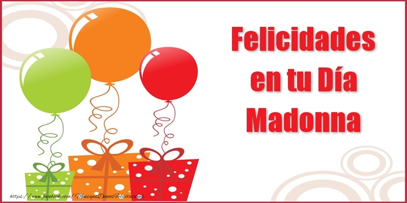 Felicitaciones de cumpleaños - Globos | Felicidades en tu Día Madonna