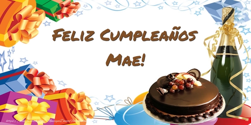 Felicitaciones de cumpleaños - Champán & Tartas | Feliz Cumpleaños Mae!