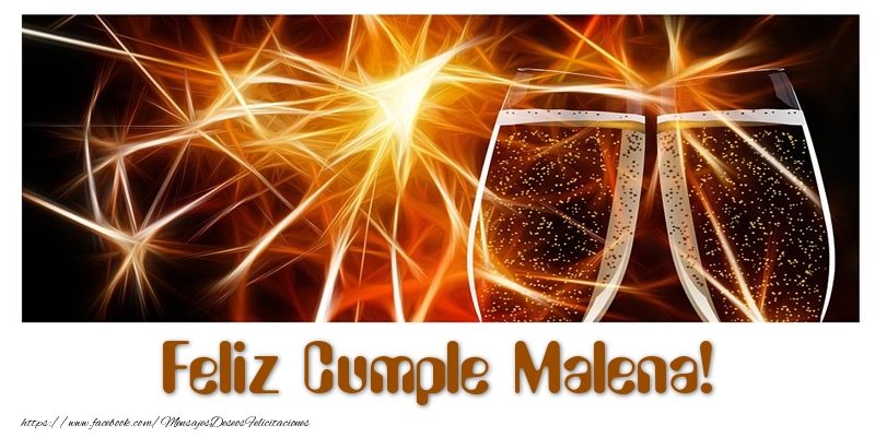 Felicitaciones de cumpleaños - Champán | Feliz Cumple Malena!