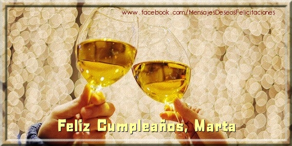  Felicitaciones de cumpleaños - Champán | ¡Feliz cumpleaños, Marta!