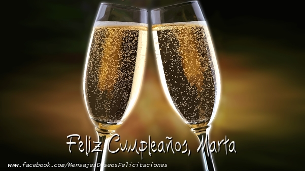 Felicitaciones de cumpleaños - Champán | ¡Feliz cumpleaños, Marta!