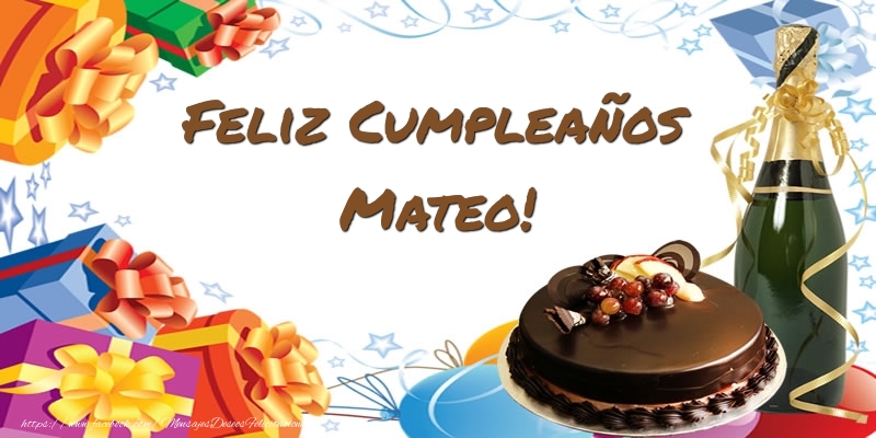 Felicitaciones de cumpleaños - Champán & Tartas | Feliz Cumpleaños Mateo!
