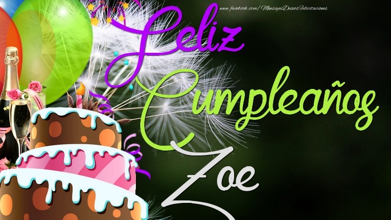 Felicitaciones de cumpleaños - Feliz Cumpleaños, Zoe
