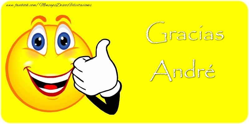 Felicitaciones de gracias - Gracias André