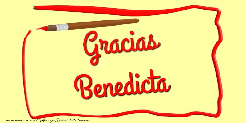 Felicitaciones de gracias - Gracias Benedicta