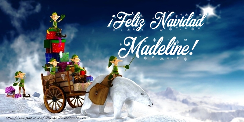 Felicitaciones de Navidad - Papá Noel & Regalo | ¡Feliz Navidad Madeline!