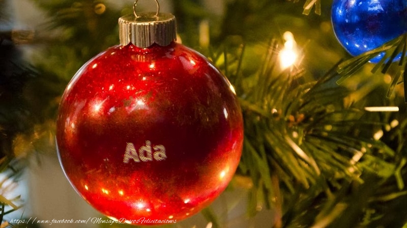 Felicitaciones de Navidad - Su nombre en el globo de navidad Ada