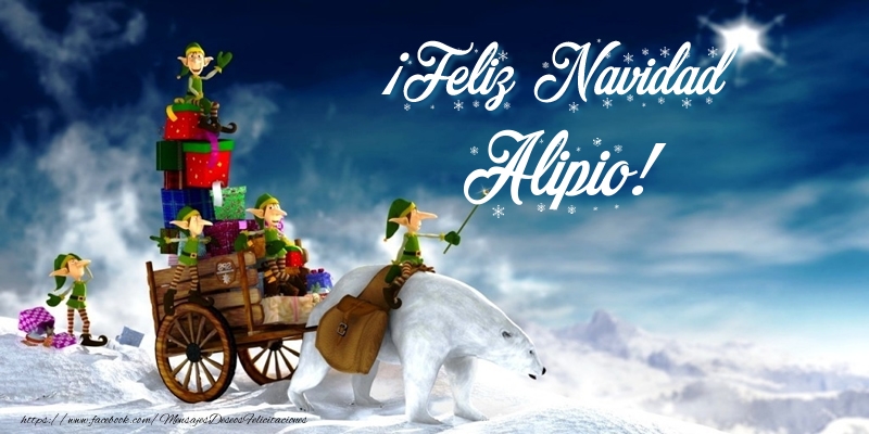  Felicitaciones de Navidad - Papá Noel & Regalo | ¡Feliz Navidad Alipio!